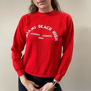 Vintage 1984 Miami Beach Senior High Student Council Sweatshirt - S (34-36)